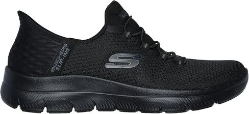 حذاء SKECHERS للسيدات بدون استخدام اليدين سهل الارتداء للفتيات باللون الأسود الليلي 12 متوسط in Saudi Arabia