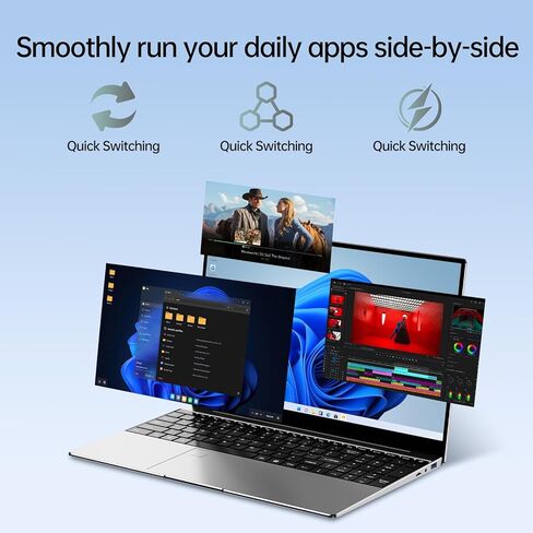 2025 Newest 15.6'' Laptop Windows 11, 16GB RAM 512GB PCIe SSD, Intel N5095 Processor(Max 2.9 GHz), 1080P Full HD Display, Backlit Keyboard, Fingerprint, Webcam, HDMI Type-A, WiFi, BT 4.2 in Saudi Arabia