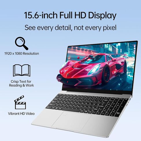 2025 Newest 15.6'' Laptop Windows 11, 16GB RAM 512GB PCIe SSD, Intel N5095 Processor(Max 2.9 GHz), 1080P Full HD Display, Backlit Keyboard, Fingerprint, Webcam, HDMI Type-A, WiFi, BT 4.2 in Saudi Arabia