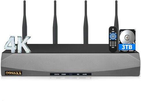 OOSSXX 5.0 Megapixel 10-Channel Wireless NVR Network Video Recorder, Supports up to 10 x 5MP Wireless IP Cameras, 2-Antennas Enhance WiFi, Max to 6TB (NO HDD Included) in Saudi Arabia