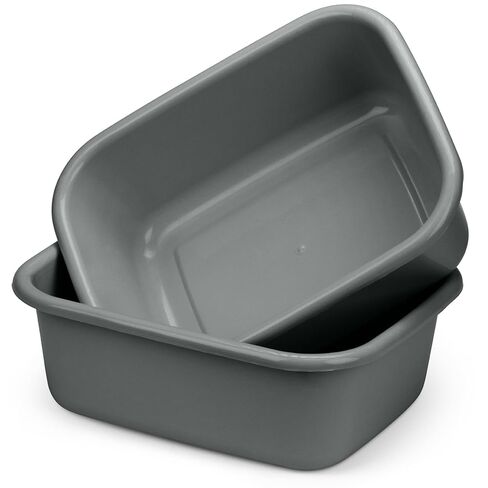 DecorRack 2 Plastic Wash Basins, Large 10 Quart Graduated Bucket, Portable Washbasin for Washing, Cleaning, Foot Bath, Dishes, Face Cleansing Bowl, Black (2 Pack) in Saudi Arabia