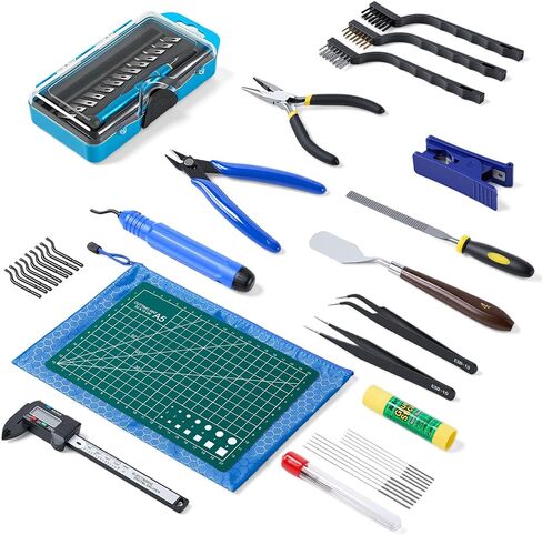 مجموعة أدوات الطابعة ثلاثية الأبعاد المكونة من 45 قطعة، ملحق الطباعة ثلاثية الأبعاد يتضمن أداة إزالة الأزيز وفرجار رقمي ومجموعة سكاكين فنية وقاطع أنبوب وحقيبة تخزين مناسبة لإزالة الطباعة ثلاثية الأبعاد والتنظيف والتشطيب in Kuwait