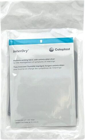 InterDry Moisture-Wicking Fabric with Silver – Manages Moisture & Friction in Skin Folds – 1 sheet, 10" by 18" in Saudi Arabia