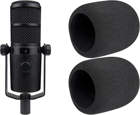 SOULWIT 2Pcs Microphones Pop Filter for MAONO PD400X Dynamic, Protective Mic Cover Windscreen Foam - Black in Saudi Arabia
