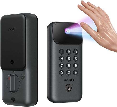 Lockin Veno Go Smart Deadbolt Lock with Touchless Palm Vein Recognition, Built-in Wi-Fi & Matter, 5-in-1 Keyless Entry, 7-Month Rechargeable Battery, ANSI Grade 3, IP53 Weather-Resistant in Saudi Arabia