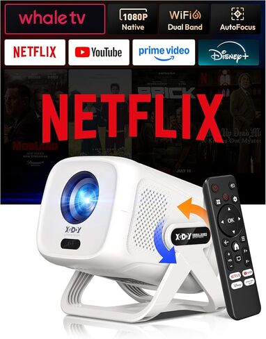 【متوافق مع Netflix والتركيز التلقائي】جهاز عرض ذكي Xgody Gimbal N6 PRO 700 ANSI Native 1080P مع WiFi 6 وبلوتوث، 4D Auto Keystone & Voice Controll Portable 4K Support FHD Home Projector in Saudi Arabia