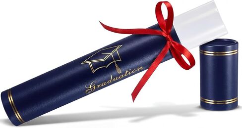 Tinlade Black Graduation Diploma Tube Holder with Gold Foil Stamping Graduation Cap 12.6 x 2 x 2 Inches Waterproof Certificate Scroll Holder for Certificate Diploma Documents Posters Blueprints in Kuwait