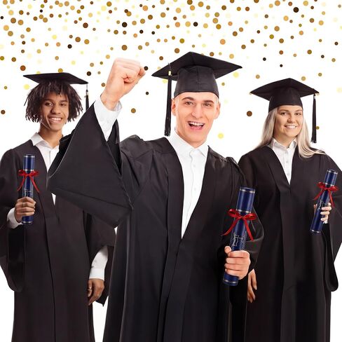 Tinlade Black Graduation Diploma Tube Holder with Gold Foil Stamping Graduation Cap 12.6 x 2 x 2 Inches Waterproof Certificate Scroll Holder for Certificate Diploma Documents Posters Blueprints in Kuwait
