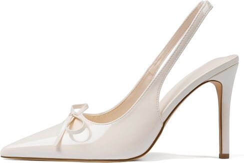 Eteridrey القوس الخنجر الكعب العالي للنساء حزام مطاط أشار تو Slingback الكعوب الصيف مثير مضخات فستان حفلات الزفاف الأحذية in Kuwait