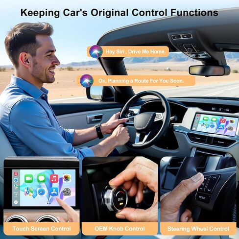 محول XHU اللاسلكي CarPlay، متوافق مع محول Apple CarPlay اللاسلكي 2025، ترقية تحويل CarPlay السلكي من المصنع إلى صندوق CarPlay اللاسلكي، بدلة التوصيل والتشغيل لنظام iOS 10+ والسيارات من 2016 in Kuwait
