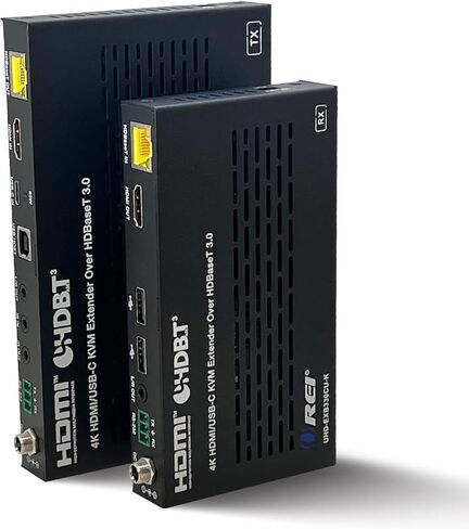 OREI 4K KVM HDMI USB-C موسع Balun HDBaseT 3.0 UltraHD 4K @ 60 هرتز 4:4:4 عبر كابل CAT5e/6/7 واحد مع دعم HDR وLAN وCEC وIR، RS-232 حتى 330 قدم مخرج صوت - الطاقة عبر الكابل in Saudi Arabia