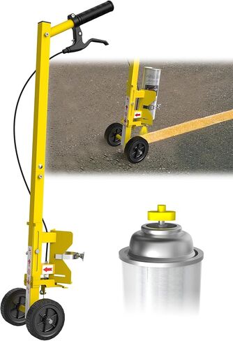 Striping Line Painting Wand, Industrial Two-Wheel Striping Spray Paint Wand for Line Paint Stripe Ground, Compatible with Inverted Striping Paint, Yellow(T-Tip Nozzle) in Saudi Arabia