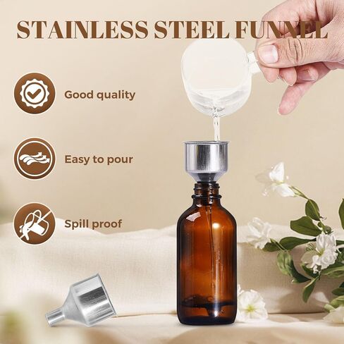 Jarsoph 4oz Amber Glass Bottles 8 PCS - Brown Boston Round Glass Bottles for Homemade Vanilla Extract, Essential Oils, Herbal Medicine, DIY Crafting - UV Protective 8 Pack Bottles for Syrup, Sauce in Saudi Arabia