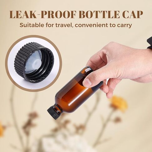 Jarsoph 4oz Amber Glass Bottles 8 PCS - Brown Boston Round Glass Bottles for Homemade Vanilla Extract, Essential Oils, Herbal Medicine, DIY Crafting - UV Protective 8 Pack Bottles for Syrup, Sauce in Saudi Arabia
