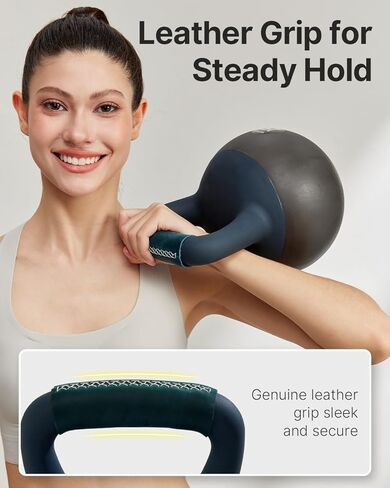 YOTTOY Soft Kettlebell with Leather Handle – Anti-Slip Sweat-Absorbing Grip, Home Gym Kettlebell Weights for Strength Training, Safe Neoprene Kettlebell for Women & Men in Saudi Arabia