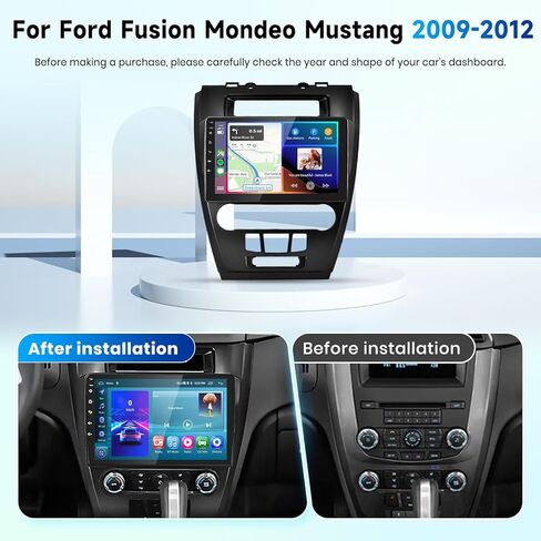4G 64G Android 15 Car Stereo for Ford Fusion Mondeo Mustang 2009-2012 Wireless Carplay Android Auto, 10.1'' Touchscreen Car Radio with GPS Bluetooth WiFi Mirror Link FM/RDS DSP Backup Camera SWC in Saudi Arabia
