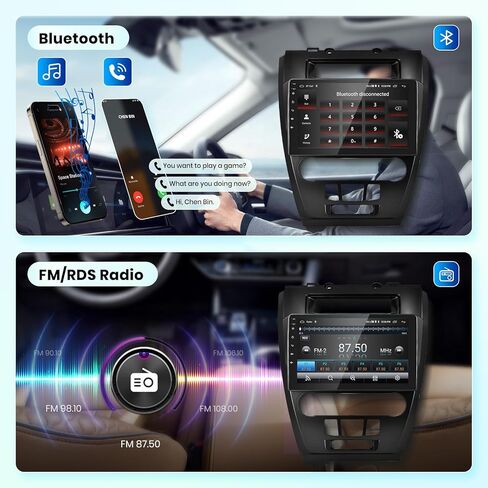 4G 64G Android 15 Car Stereo for Ford Fusion Mondeo Mustang 2009-2012 Wireless Carplay Android Auto, 10.1'' Touchscreen Car Radio with GPS Bluetooth WiFi Mirror Link FM/RDS DSP Backup Camera SWC in Saudi Arabia