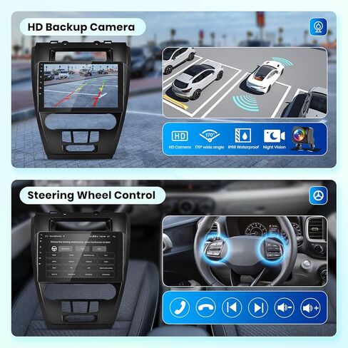 4G 64G Android 15 Car Stereo for Ford Fusion Mondeo Mustang 2009-2012 Wireless Carplay Android Auto, 10.1'' Touchscreen Car Radio with GPS Bluetooth WiFi Mirror Link FM/RDS DSP Backup Camera SWC in Saudi Arabia