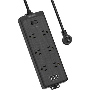 NTONPOWER 4000J Long Cord Surge Protector Power Strip, 25 FT Extension Cord with 12 Outlets & 4 USB Ports (2 USB C), 3 Side Multiple Outlet Extender, Wall Mounted for Home Office in Saudi Arabia