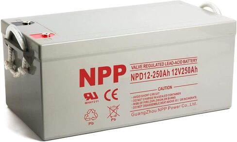 NPP NPD12-250Ah (4 Pcs) 12V 250Ah AGM Deep Cycle Battery, Sealed Lead Acid Rechargeable Battery for UPS,RV, Off-Grid Solar and Inverter, Marine,Pure Sine Wave PST-100S-24A Brand Product in Saudi Arabia