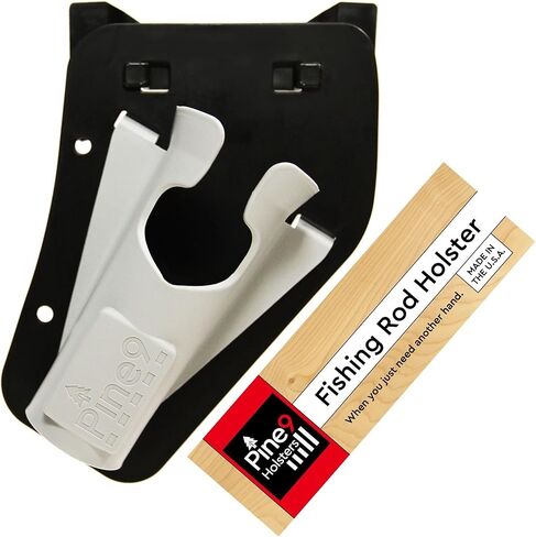 Ambie Fishing Rod Holster - Original Patented Ambidextrous Hands-Free Rod Holder - Left or Right Hip Carry - Belt Clip Compatible - Made in The USA in Saudi Arabia
