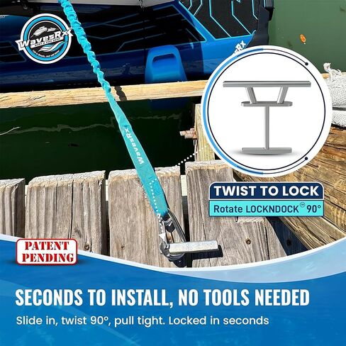 WAVESRX LockNDock™ Portable Docking Cleat for PWC & Small Craft | 316 Stainless Steel Temporary Boat Cleats 4 inch, Twist-to-Lock, Tool-Free,No-Drill Dock Rope Cleat in Saudi Arabia