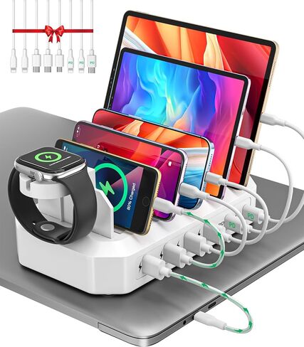 95W USB Charging Station for Multiple Devices 6-Port Charger Organizer Dock in Kuwait