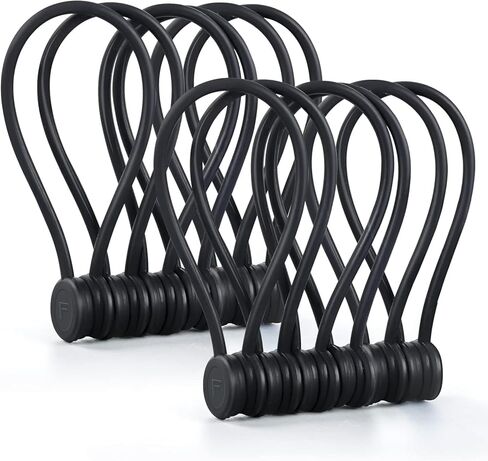 Magnetic Cable Ties – Reusable Silicone Magnetic Cord Organizers for Bundling, Fridge Clips, Book Markers & More – Assorted Colors for Efficient Cable Management (Black Color, 12-Pack) in Saudi Arabia