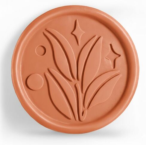 قرص تيراكوتا لحفظ السكر البني - قابل لإعادة الاستخدام، تصميم أوراق حرفية، يحافظ على السكر والبسكويت والسلع المخبوزة ناعمة، آمنة للطعام، مساعد تخزين متعدد الاستخدامات (عبوة واحدة) in Kuwait