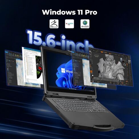 MUNBYN 15.6" Rugged Laptop Windows 11 Pro, Intel i5-1135G7, 16GB+512GB, Heavy Duty Laptop, Wi-Fi 6, 4G LTE Rugged Laptop Computer, 700Nit Outdoor Laptop, 6300+1750mAh Dual Battery, 2Y Protection(New) in Saudi Arabia