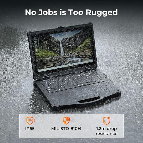 MUNBYN 15.6" Rugged Laptop Windows 11 Pro, Intel i5-1135G7, 16GB+512GB, Heavy Duty Laptop, Wi-Fi 6, 4G LTE Rugged Laptop Computer, 700Nit Outdoor Laptop, 6300+1750mAh Dual Battery, 2Y Protection(New) in Saudi Arabia