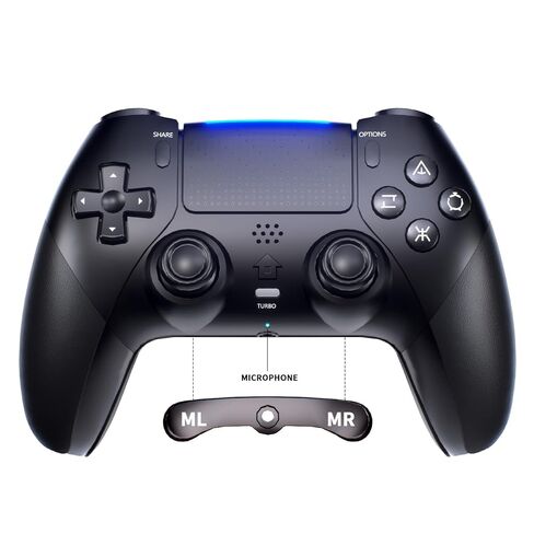 وحدة تحكم لاسلكية SZDILONG مع ضوء RGB بـ 7 ألوان لجهاز P-S5 Pro/Slim، MAC، iOS، Steam، PC Windows/Android 10 وما فوق، تدعم Turbo/قابل للبرمجة/ميكروفون/اهتزاز مزدوج، مع مقبس صوت 3.5 مم (أبيض) in Kuwait