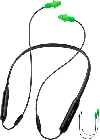 HomeSpot Noise Reduction Wireless Neckband Headphones with Replaceable Earbuds (Extra Set Included) - Qualcomm aptX HD, 27dB NRR, CVC Noise Cancelling Mic & 20H Playtime for Work Safety OSHA Compliant in Kuwait