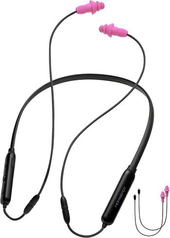 HomeSpot Noise Reduction Wireless Neckband Headphones with Replaceable Earbuds (Extra Set Included) - Qualcomm aptX HD, 27dB NRR, CVC Noise Cancelling Mic & 20H Playtime for Work Safety OSHA Compliant in Kuwait