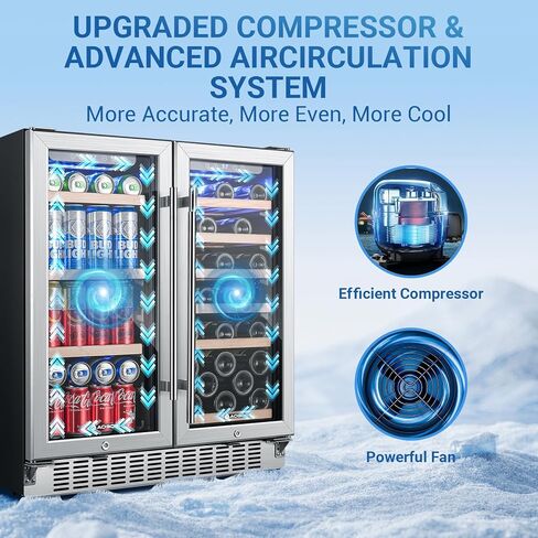 AAOBOSI Wine Fridge Cooler, 46 Bottles,24 inch Dual Zone Wine Cooler Under Counter with Safety Lock,Built-in or Freestanding Wine Refrigerators for Home,Office,Bar in Saudi Arabia