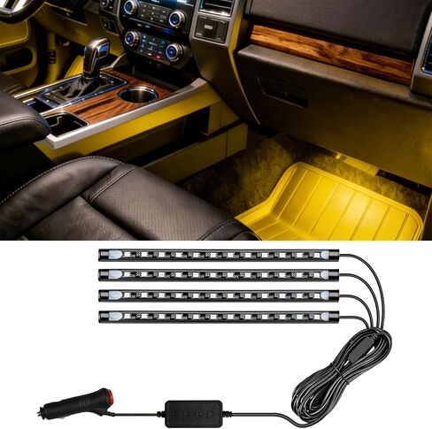 led Lights for car,Ambient Lights for car,car footwell Lights,car Ambient Light,16 Million Colors Music Sync,DIY Mode Multicolor LED Interior Lights for Cars,Trucks,SUVs,12V Power in Kuwait