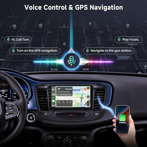 راديو سيارة 2G+64G لكرايسلر 200 200C 200S 2015-2019 Android Car Stereo Carplay Wireless Android Auto، شاشة لمس Hodozzy 9 بوصة مع GPS/WiFi/Bluetooth، FM RDS، وصلة مرآة، كاميرا احتياطية in Kuwait