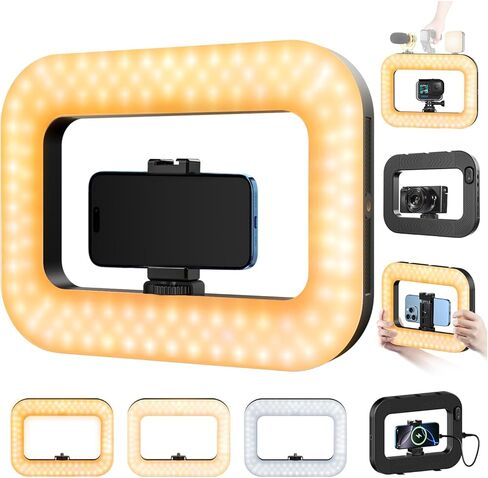 yAyusi Cell Phone Light for Video Recording, Handheld Phone Stabilizer with Light, 8000mAh LED Selfie Phones Ring Light with Phones Holder, Smartphone Video Rig for Camera, Action Camera, Vlog, TikTok in Saudi Arabia