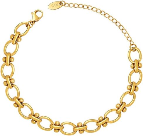 M&T 2015 Chain Bracelet, Link Bracelet, Waterproof Hypoallergenic No Tarnish 18K Gold Plated Stainless Steel Bracelet in Saudi Arabia