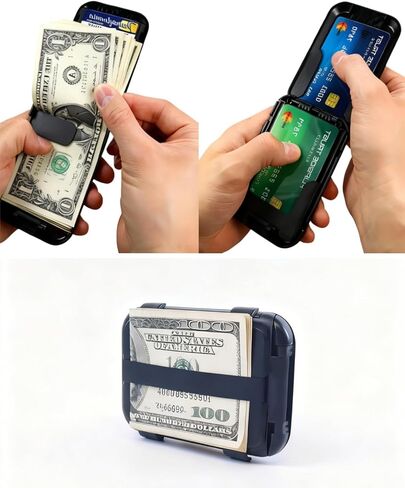 Hard Case Wallet for Men, Mini RFID Blocking Credit Card Protector, Credit Card Holder, Business Card Case Wallet, Men's Card & id Cases Storage, Women Gifts (Black) in Saudi Arabia