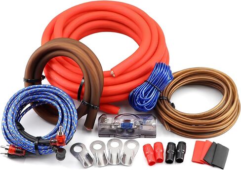 4 Gauge OFC AMP Wire Kit 2000 Watt Car Subwoofer Wiring Install kit for Amplifier Power,Radio and Speakers in Saudi Arabia
