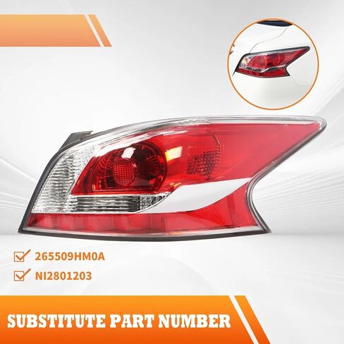 Left Tail Light Assembly Compatible with 2013 2014 2015 Altima 4-Door Sedan Driver Side Halogen Rear Light Tail Lamp 26555-3TA0B 26555-9HM0A in Saudi Arabia