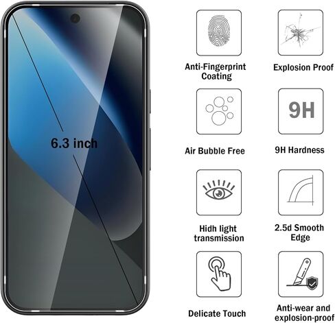 عبوتان + 2 واقي شاشة لهاتف Samsung Galaxy S24 FE مع واقي عدسة الكاميرا، تغطية كاملة لفيلم زجاج مقوى 9H، مقاوم للخدش عالي الدقة، خالٍ من الفقاعات لواقي شاشة Galaxy S24 FE in Saudi Arabia