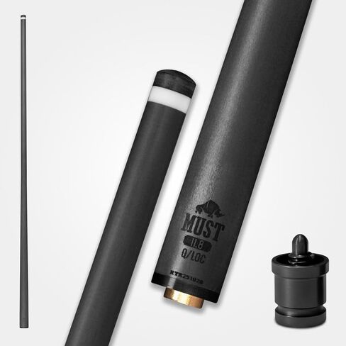 RHINO Must Pro Carbon Fiber Pool Cue Single Shaft, Super Low Deflection Billiard Cue Stick Shaft 30" with 11.8mm/12.5mm Nishiki Japan Tip, 5/16-18, 3/8-10, 3/8-8, Q-Loc Joint, Easy to Control in Saudi Arabia