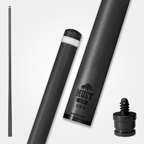 RHINO Must Pro Carbon Fiber Pool Cue Single Shaft, Super Low Deflection Billiard Cue Stick Shaft 30" with 11.8mm/12.5mm Nishiki Japan Tip, 5/16-18, 3/8-10, 3/8-8, Q-Loc Joint, Easy to Control in Saudi Arabia