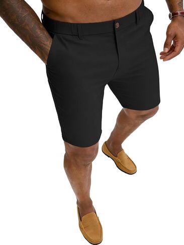 PLEPAN Men's Slim Fit Stretch Dress Shorts 7" Lightweight Skinny Casual with Expandable Waist Summer Shorts in Saudi Arabia