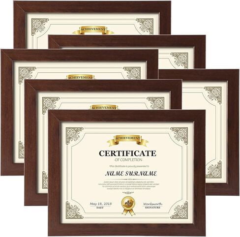 CRUGLA 8.5x11 Picture Frame Set of 11, Certificate Diploma Photo Frame 8.5 by 11 for Wall or Tabletop Display, Black in Saudi Arabia
