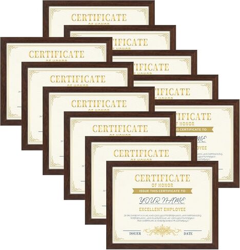 CRUGLA 8.5x11 Picture Frame Set of 11, Certificate Diploma Photo Frame 8.5 by 11 for Wall or Tabletop Display, Black in Saudi Arabia