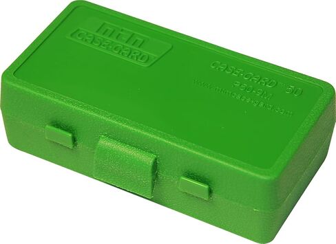 MTM P50-9M-24 صندوق ذخيرة 50 مستدير الوجه | يناسب 380 ACP و9 ملم كال| مصنوع من مادة البولي بروبيلين | مزلاج قفل سريع قابل للتكديس | صنع في الولايات المتحدة الأمريكية | واضح الأزرق in Kuwait