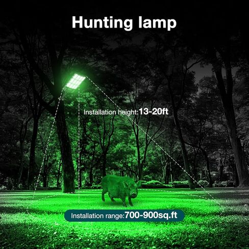 Hog Lights for Night Hunting,Powered Feeder Light(Green) 18000LM Solar Lights for Hunting Hogs, Coyote, Varmint, Deer, Motion Activated Feeder-2Pack in Saudi Arabia